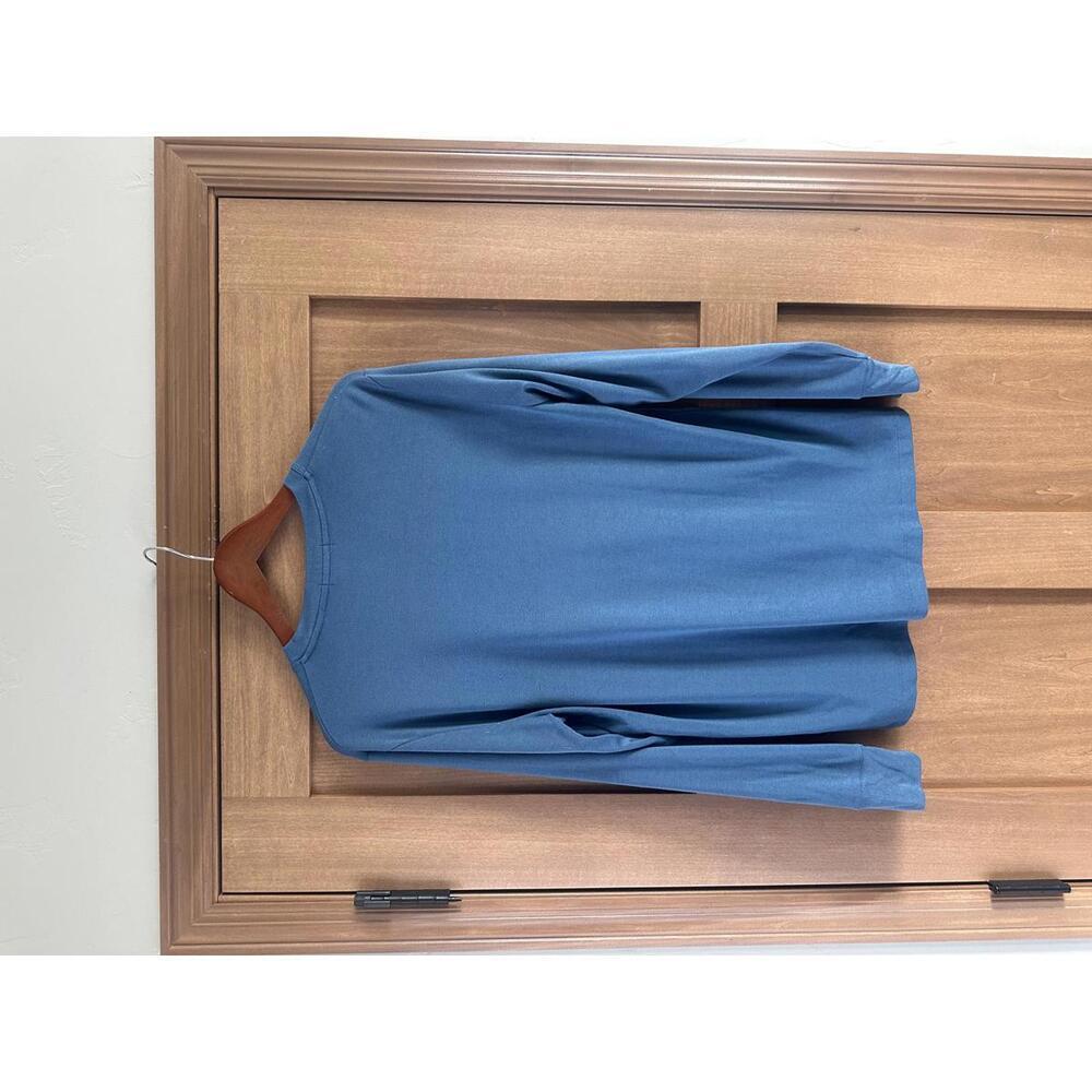 Theory Essential Long-Sleeve Tee in Anemone Modal Jersey Blue Lake Men’s Medium - Picture 5 of 12